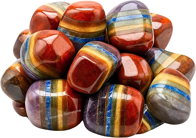 Amazing Gemstone Chakra Crystals and Healing Stones Tumbled - 1 oz Chakra Stone Gem Stones, Natural Healing Stones for Energy Balance, Stress Relief - Premium Polished Gems Rocks for Meditation