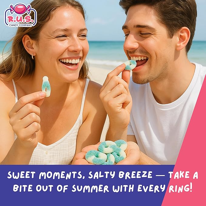 Blue Raspberry Ring Gummies 4.5 lbs Bulk Bag – Fruity Gummy Candy – Fresh, Soft & Chewy – Party, Snack, Candy Buffet – by RUS Candy Company (Blue Raspberry)