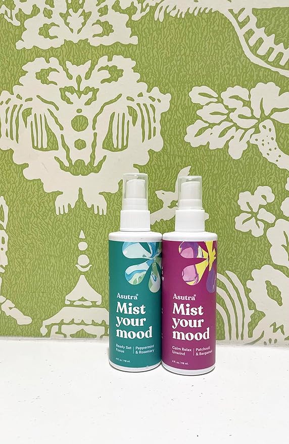 ASUTRA Multi-Use Essential Oil Aromatherapy Spray (Patchouli & Bergamot), 4 fl oz – Mist for Face, Body, Rooms & Linens – Car, Fabric, and Bathroom Freshener