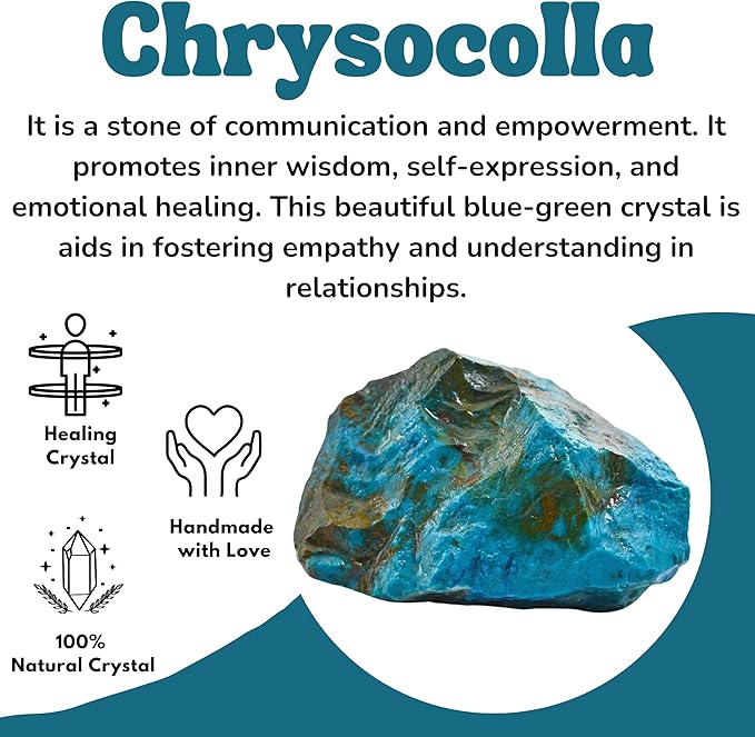 Amazing Gemstone Chrysocolla Shattuckite Raw Crystals and Healing Stones, Natural Rocks for Tumbling - DIY Raw Stones and Crystals, 2 Pieces