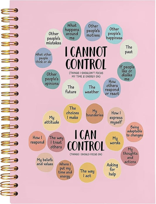 BearCake Notebook Journal, Blue Floral Notebook for Women,Journal for Women, Aesthetic Office Supplies Hardcover Spiral Notebook 5.5x8.3 643