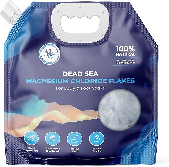 Dead Sea Magnesium Flakes Bath Salts | Premium Magnesium Supplement Bath Salts (10 Pound Big Bag)