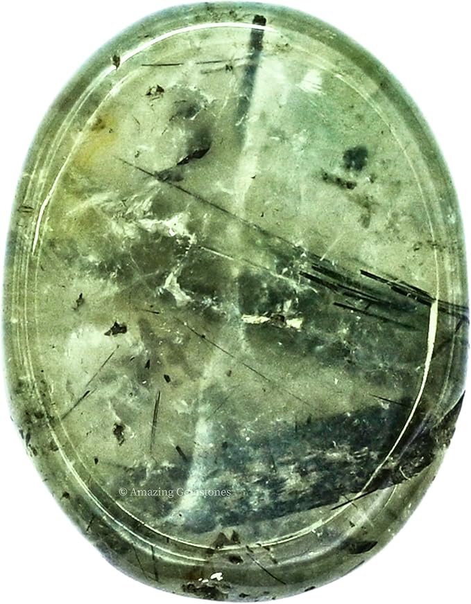 Amazing Gemstone Prehnite Worry Stone, Healing Crystals - Piedra Crystal Fidget for Gift, Meditation, Calming, Relaxation, Stress Relief