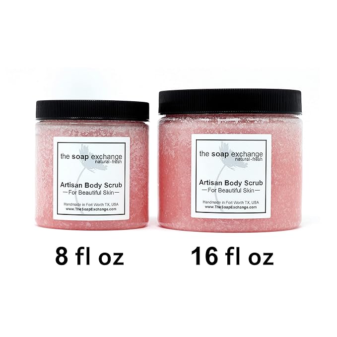 The Soap Exchange Sugar Body Scrub - Bay Rum Scent - Hand Crafted 16 fl oz / 480 ml Natural Artisan Skin Care, Shea Butter, Exfoliate, Moisturize, & Protect. Made in the USA.