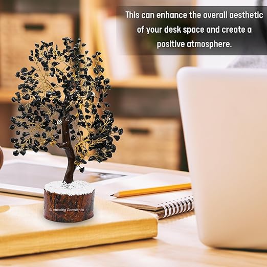 Amazing Gemstone Crystals and Healing Stones Birthday Gifts for Women - Black Tourmaline Crystal Tree of Life Home Decor Stocking Stuffers, Bookshelf, Room, Meditation Gift Unique Birthday Gifts