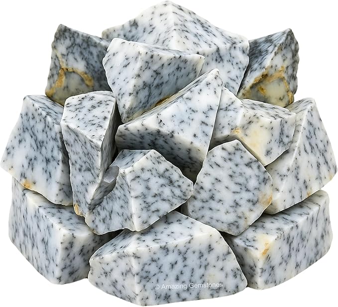 Amazing Gemstone Dendrite Opal Raw Crystals and Healing Stones, Natural Rocks for Tumbling - DIY Raw Stones and Crystals, 2 Pieces