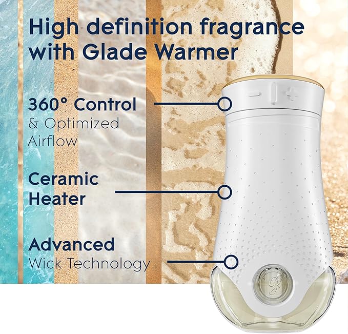 Glade PlugIns Refills Air Freshener, Scented and Essential Oils for Home and Bathroom, Aqua Waves, 3.35 Fl Oz, 5 Count