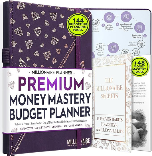 Budget Planner and Monthly Bill Organizer - Finance Planner, 12-Month Journey to Financial Freedom | Bill Payment Tracker Monthly Organizer, Money Saving & Expense Tracker | Undated Budgeting Journal