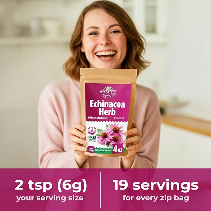 4 oz. Dried Echinacea Herb Herbal Tea (Echinacea purpure) - 113g Equinácea Herb Tea