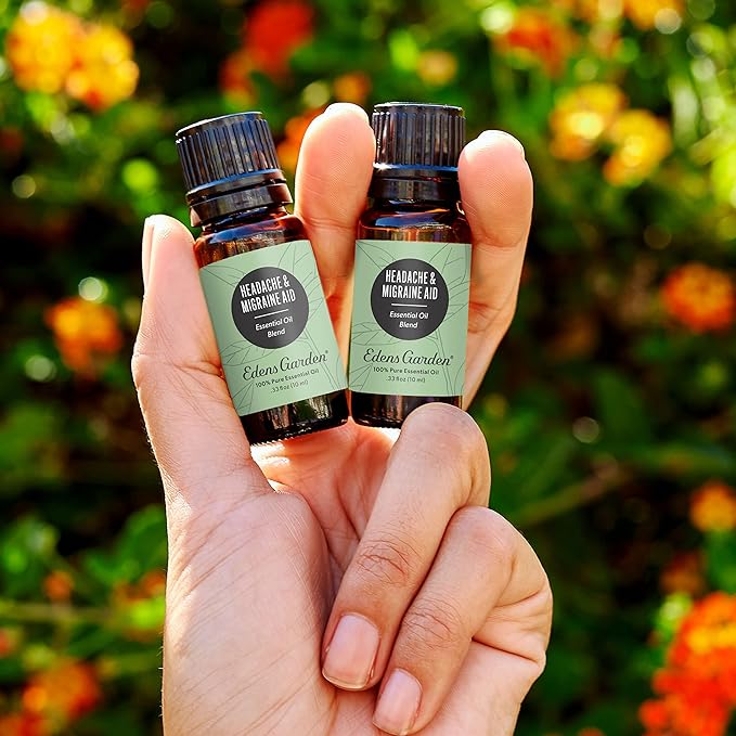 Edens Garden Headache & Migraine Aid Essential Oil Blend- 100% Pure Premium Grade, Undiluted, Natural, Therapeutic, Aromatherapy, The Best for Diffusing, Skin, Humidifiers, Face 10 ml (.33 fl oz)