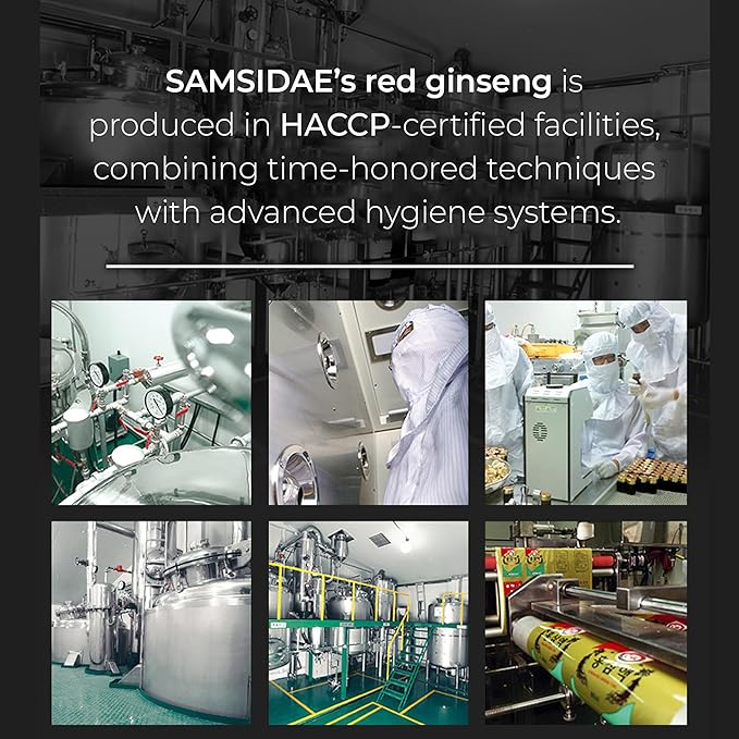 SAMSIDAE Korean Panax Red Ginseng with Ginger Tea, Box of 50 Bags, Supports Circulation, Energy, Immunity, and Digestion – Smooth Taste