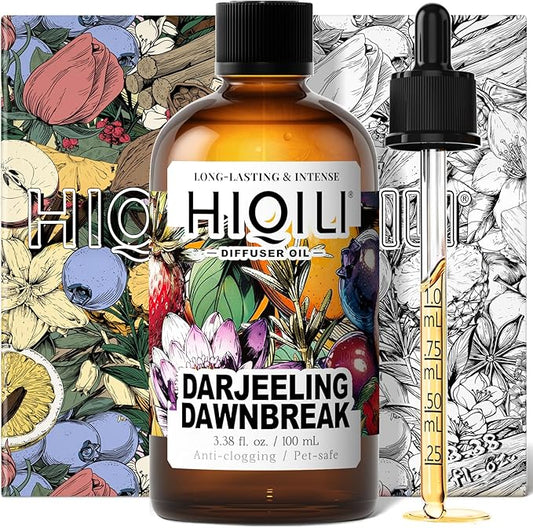 HIQILI Darjeeling Dawnbreak Diffuser Oil for Humidifier, New Car & Home, Long-Lasting Hotel Scent - Pour Homme - 3.38 Fl Oz