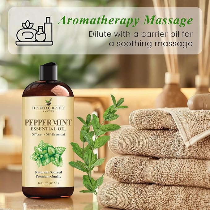 Handcraft Blends Peppermint Essential Oil - Huge 16 Fl Oz - for Candle Making, Soap Making, Diffusers, and Aromatherapy