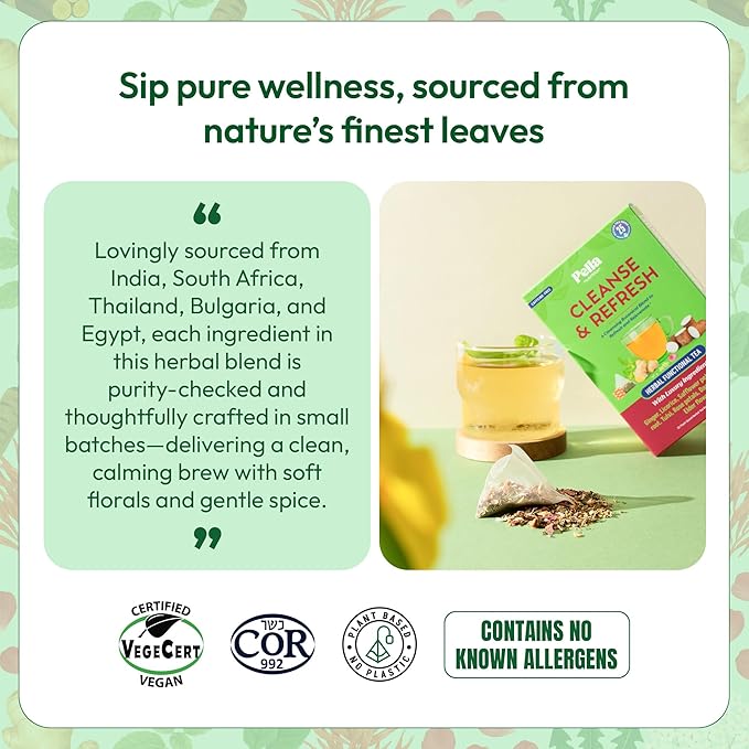 Ginger and Dandelion Root Tea – With Burdock Root, Licorice, Holy Basil, Edible Flowers Rose, Elderflower & Safflower – Vegan, Kosher, Caffeine-Free – Supports Hydration & Daily Wellness (25 Tea Bags)