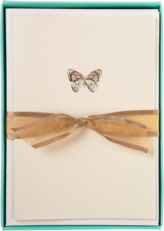 Graphique Box of Cards, Butterfly - Includes 10 Cards with Matching Envelopes and Storage Box, Cute Stationery Made of Durable Heavy Cardstock, Cards Measure 3.25" x 4.75"