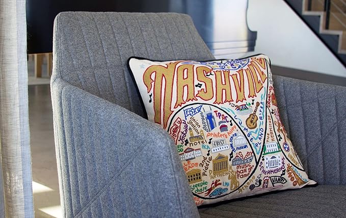 Catstudio Nashville Embroidered Decorative Throw Pillow
