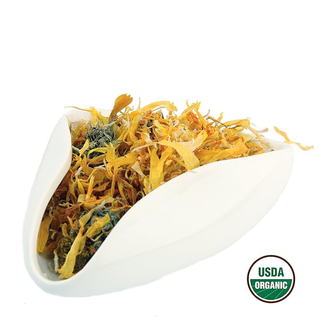 Calendula Tea 1LB (16Oz) 100% CERTIFIED Organic Whole Flower Herbal Tea (Calendula Officinalis), Caffeine Free in 1 lbs. Bulk Resealable BPA-free Bags from U.S. Wellness