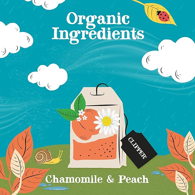 Clipper Tea Chamomile & Peach Teabags – USDA Organic, Great Hot or Iced – Natural, Fair & Delicious Fruity Chamomile & Peach Infusion – 200 Tea Bags