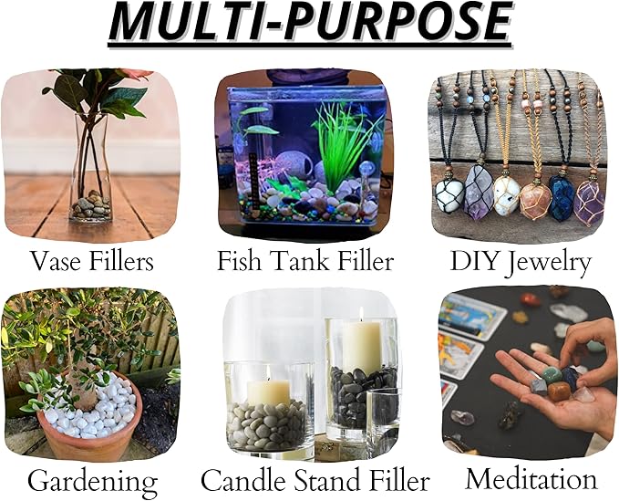 Amazing Gemstone Snow Quartz Crystals and Healing Stones Tumbled - 1 Oz Snow Quartz Stone Gem Stones, Natural Healing Stones for Energy Balance, Stress Relief - Polished Gems Rocks