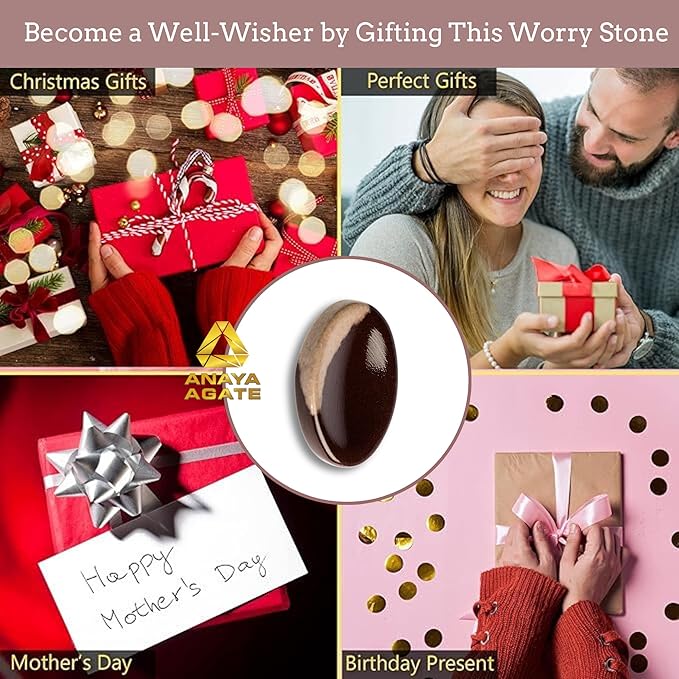 Narmada Shiva Lingam Worry Stones – Crystal Thumb Worry Stone for Anguish, Stress – Relaxing & Soothing Balance Stones for Meditation, Stress Relief – Healing Stones & Crystals for Men, Women