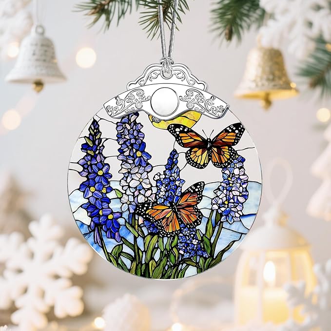 Lavender Butterfly Christmas Ornaments: Christmas Tree Ornaments, Holiday Decor for Flower Lover, Stocking Stuffers, Gift Ideas, Xmas Gifts & Gifts for Butterfly Lover