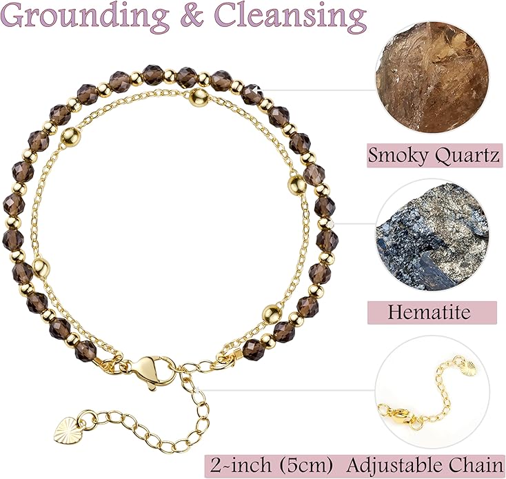 Farfume Crystal Bracelet Beaded Bracelets for Women 4mm Natural Stone Beads Gemstone Handmade Anxiety Jewelry Gifts