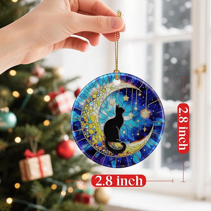 Black Cat Ornaments, Christmas Ornaments: Christmas Tree Decorations, Holiday Decor, Stocking Stuffers, Gift Ideas, Xmas Gift, Pet Lover Gifts & Gifts for Cat Lover