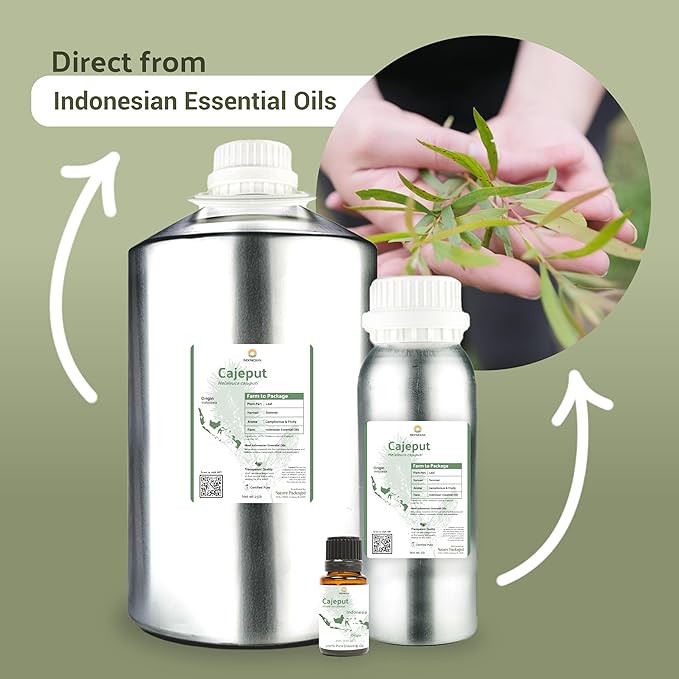 Cajeput Essential Oil (8oz) - Direct from Central Java, Indonesia - Essential Oils for Diffusers Aromatherapy; Essential Oils for Body; Massage Oils | 100% Pure Therapeutic Grade