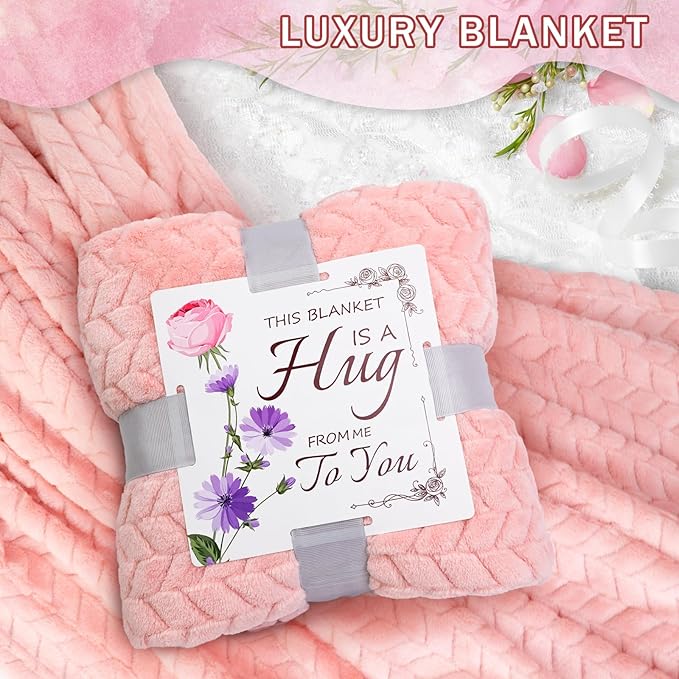 Birthday Gifts for Women Friendship Self Care Package Gifts for Women Get Well Soon Gift Baskets Relaxing Blanket Gifts Box for Sister Mom Wife Friend Her Fantasy Box (Pink)