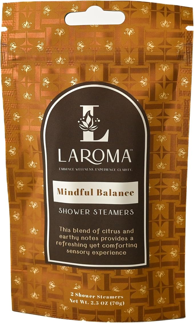 Laroma Shower Steamers, Hand-Crafted in The USA, Mindful Balance Scent, 6 Steamers in a Single Scent