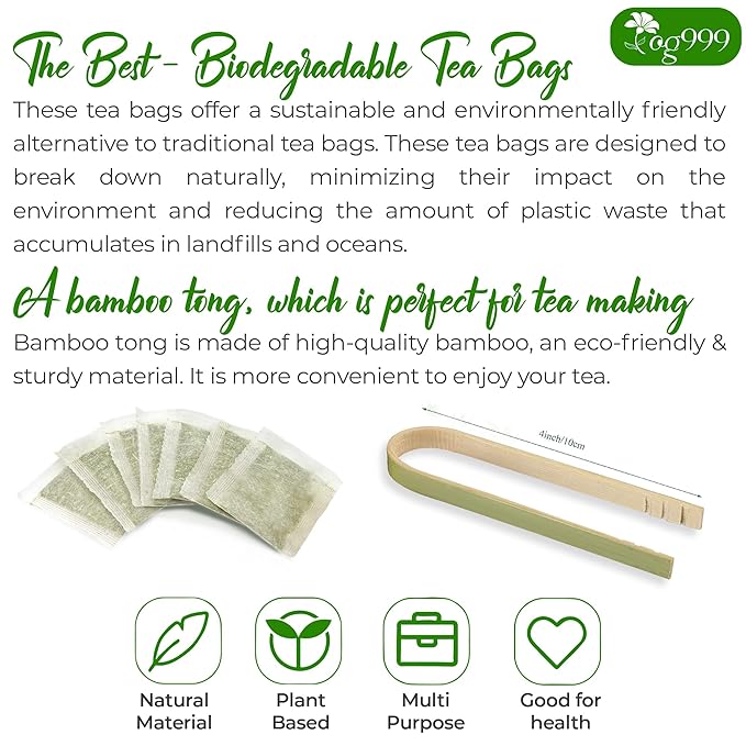 TOG999, Premium 100 Eucalyptus Leaf Tea Bags, 100% Natural & Pure. Loose Leaf Herbal Tea. No Sugar, No Caffeine, No Gluten, Vegan.