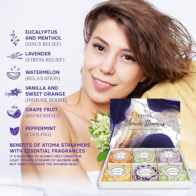 Shower Bombs Aromatherapy - Shower Steamers Vapor Tablets with Natural Essential Oils. Spa Shower, Shower Bath Bombs, Shower Melts for Women, Selfcare Gift for her, Birthday Gift for Women