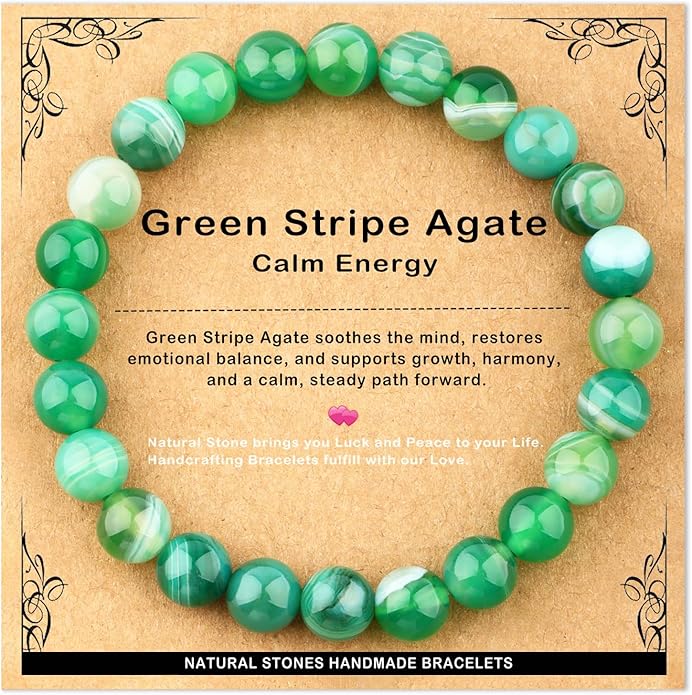 AD Beads 4mm6mm8mm10mm Handmade Bracelet - Natural Gemstone for Peace and Tranquility - Meditation, Yoga, Healing and Energy Gift for Unisex