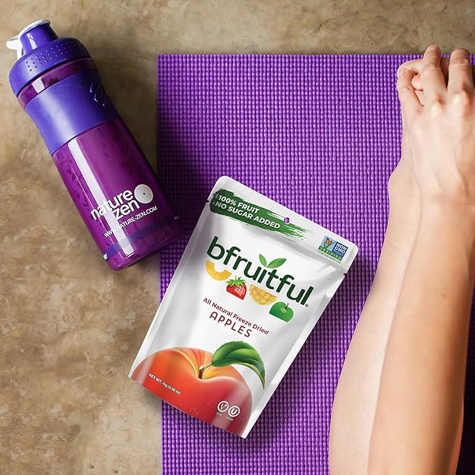 bfruitful Freeze-Dried Apple, Freeze Dried Fresh Fruit Bites, Gluten Free, Vegan, Dairy Free, Kosher, No Sugar Added, Non GMO, Healthy Snacks for Kids or Adults, 0.56 oz Single-Serve Snack Packets, 12 Pack