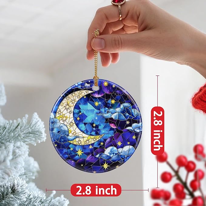 Christmas Ornament, Christmas Decoration, Ceramic-Style Night Sky Ornament, Heirloom Keepsakes, Holiday Ornaments, Holiday Presents, Unique Xmas Gifts, Gift Exchange Ornaments, Gift Idea