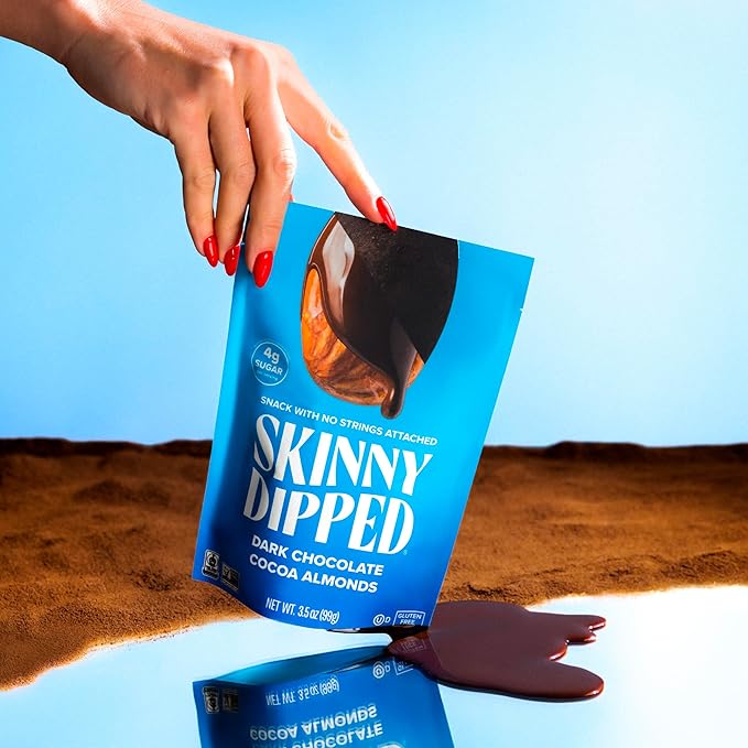 SkinnyDipped Snack Attack Almond Variety Pack, Chocolate Covered Almonds, Low Sugar, Gluten Free, Healthy Snack, 1.2 Ounce Bags (Pack of 15)