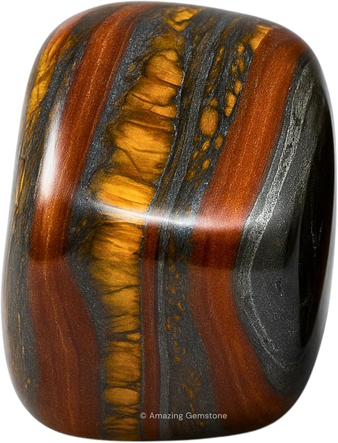 Amazing Gemstone Iron Tiger Eye Crystals and Healing Stones Tumbled - 1000+ Carats Iron Tiger Eye Stone, Healing Stones for Energy Balance, Stress Relief - Premium Polished Gems Rocks for Meditation