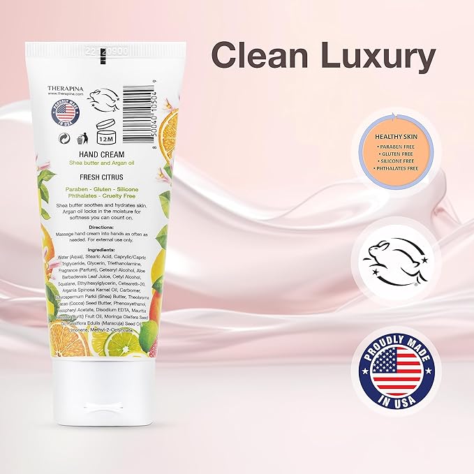 Aromatherapy Hand Cream for Dry Skin – Shea Butter Hand Cream for Women and Men with an Awakening, Long-Lasting Fresh Citrus Scent – Vegan Hand Cream Lotion for Dry Skin, 3 Oz.