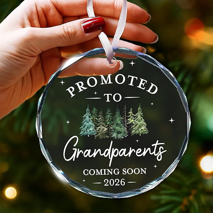Pregnancy Announcement for Grandparents - Grandparents Baby Announcement Ornament, First Christmas as New Grandma, Elegant Gift for New Grandma, Promoted to Grandparent Celebration