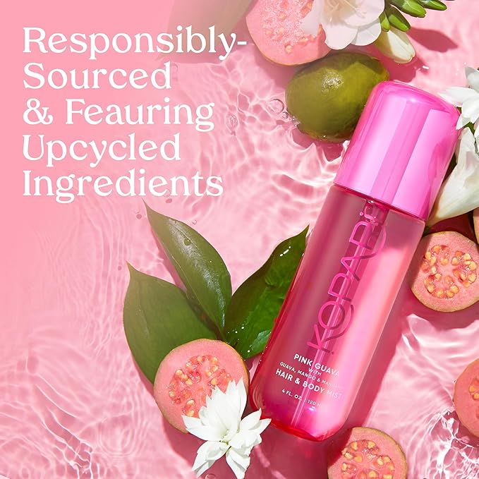 Kopari Pink Guava Hair & Body Mist – Guava, Mango, Mandarin, Coconut, Vanilla & Sandalwood Scent, Long-Lasting Clean Fragrance Spray, Vegan & Cruelty-Free, 4 oz