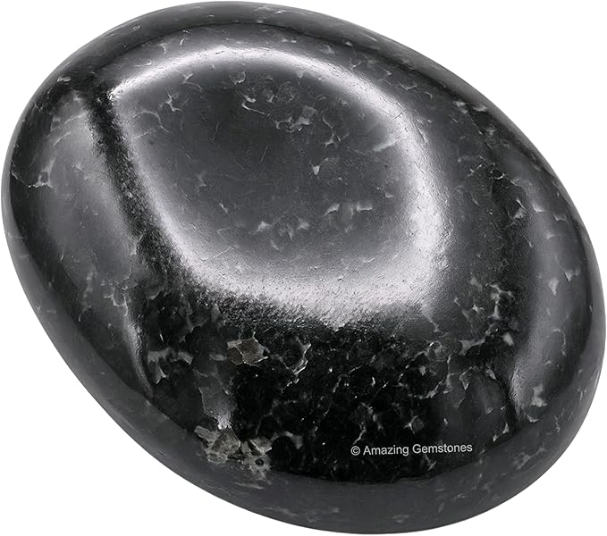 Amazing Gemstone Nuummite Crystals and Healing Stones - Large Palm Stone Crystals Piedra - Crystal for Good Luck, Balanced Positive Energy, Meditation - Unique Stocking Stuffers, Gifts for Women