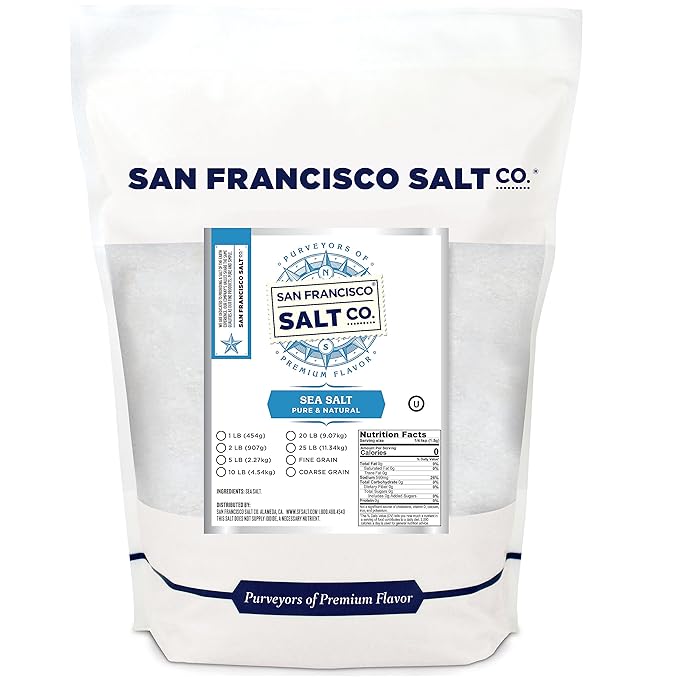 Gourmet Sea Salt - 5 lbs. Bulk Medium Coarse Grain by San Francisco Salt Company