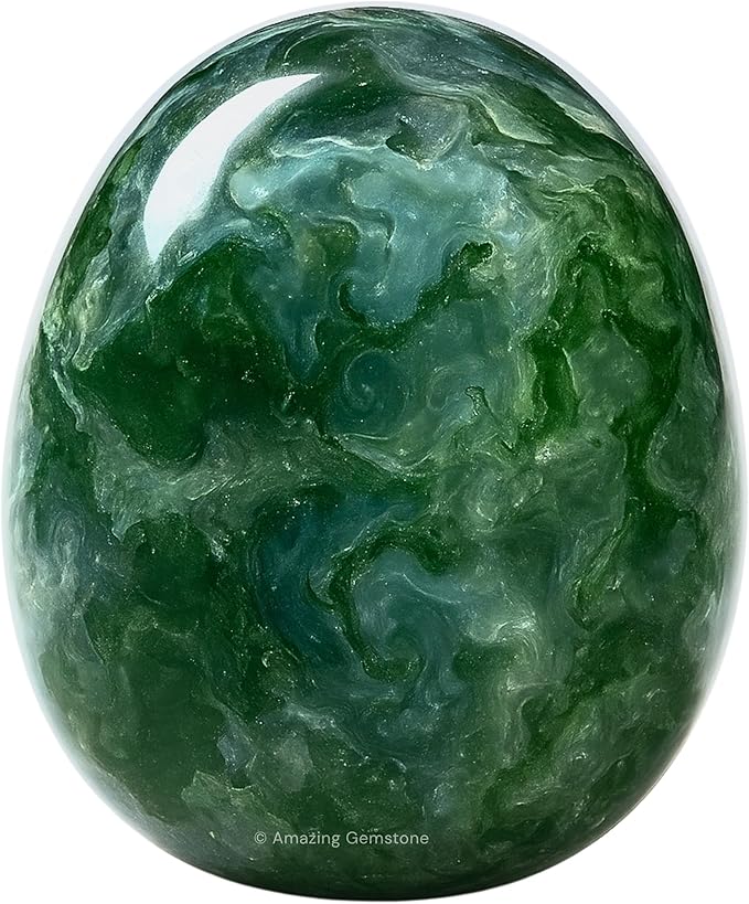 Amazing Gemstone Moss Agate Crystals and Healing Stones Tumbled - 1 oz Moss Agate Stones, Healing Stones for Energy Balance, Stress Relief - Premium Polished Gems Rocks for Meditation & Wellness