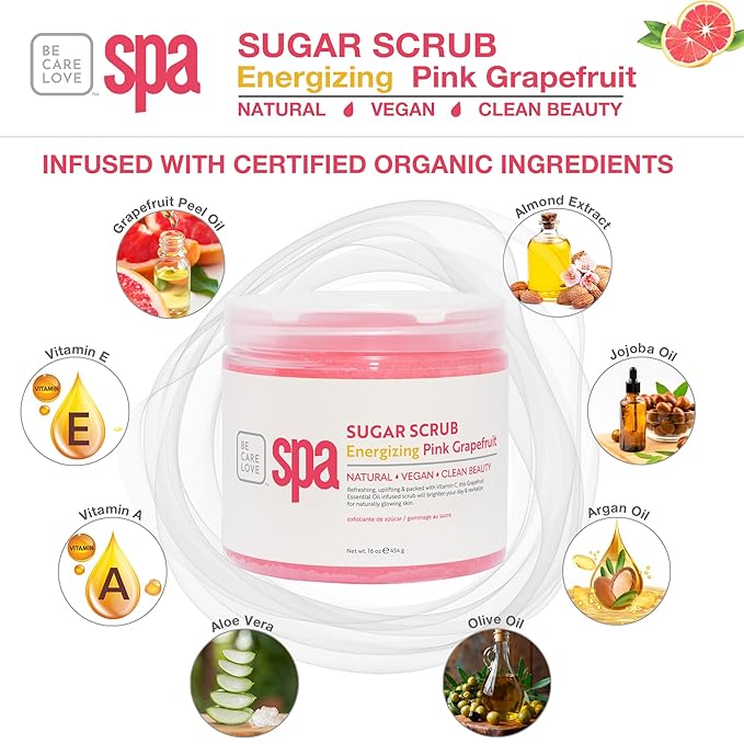 BCL SPA Sugar Scrub Pink Grapefruit, 16 oz