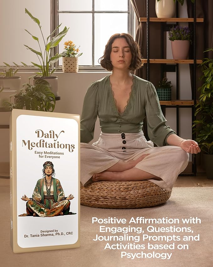 Daily Meditation Affirmation Cards for Men & Women - Positive Motivational Mental Health Therapy - Mindfulness Anti Anxiety & Stress Relief Gift, Inspirational Self Care Gifts 80 Card Deck with Quotes