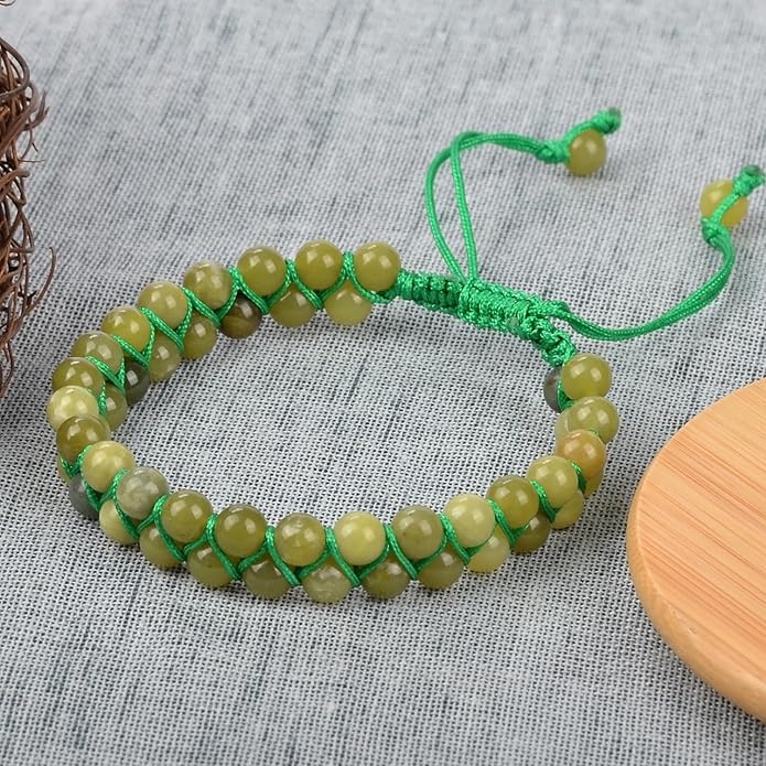 MASSIVE BEADS Double Layer Natural Chakra Healing Power Crystals Macrame Bracelet Yoga Stone Beads Gemstone Meditation Relax Anxiety Bangle for Unisex Women Men