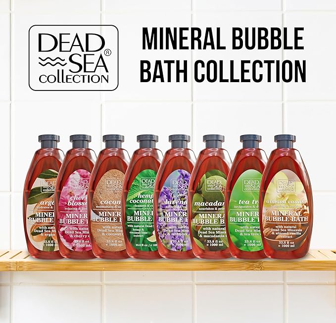 Dead Sea Collection Bubble Bath for Women and Men - with Almond Vanilla and Pure Minerals - Nourishing and Moisturizing Skin - 33.8 Fl. Oz