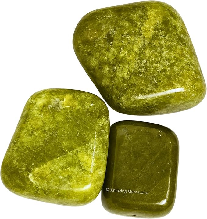 Amazing Gemstone Vesuvianite Crystals and Healing Stones Tumbled - 1 Oz Vesuvianite Stone Gem Stones, Natural Healing Stones for Energy Balance, Stress Relief - Polished Gems Rocks