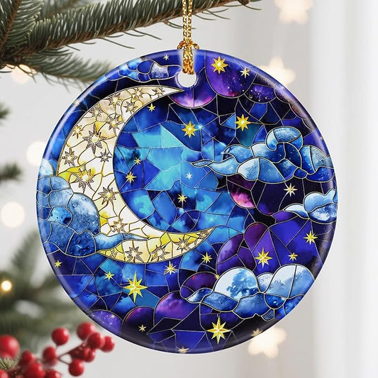 Christmas Ornament, Christmas Decoration, Ceramic-Style Night Sky Ornament, Heirloom Keepsakes, Holiday Ornaments, Holiday Presents, Unique Xmas Gifts, Gift Exchange Ornaments, Gift Idea