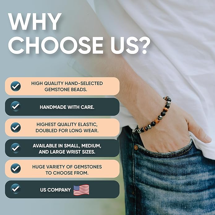 Cherry Tree Collection - Small, Medium, Large Sizes - Gemstone Beaded Bracelets For Women and Men - 4mm Round Beads